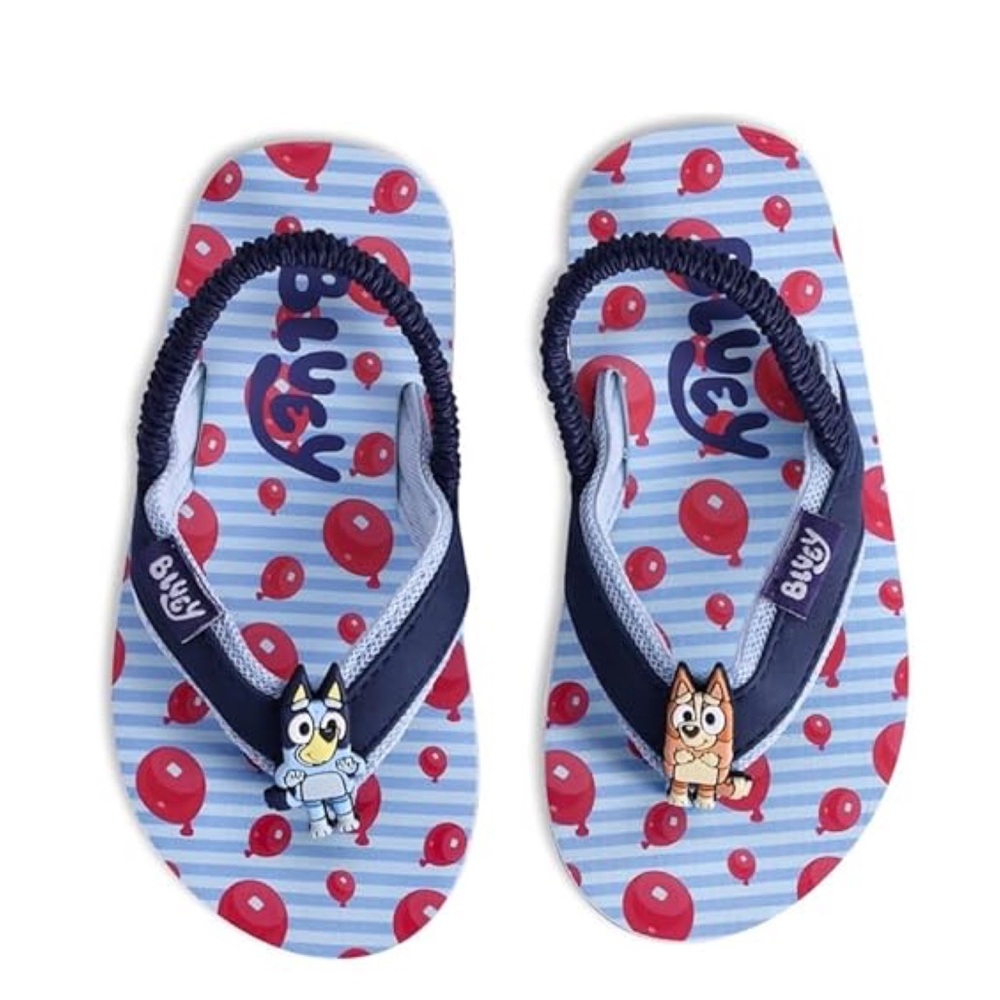 Bluey Toddler Boy Flip Flops with Heel Strap